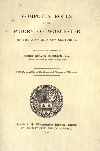 Cover for Compotus rolls of the priory of Worcester of the XIVth and XVth centuries