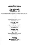 Cover for Ferroelectric thin films VI