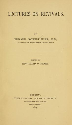 Cover for Lectures on revivals.