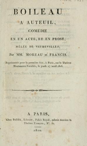 Cover for Boileau à Auteuil