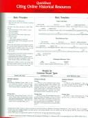 Cover for Quicksheet Citing Online Historical Sources