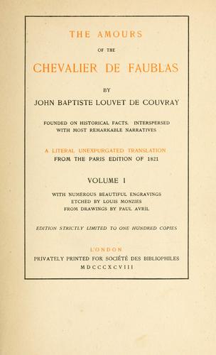 Cover for amours of the Chevalier de Faublas