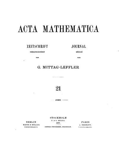 Cover for Acta Mathematica
