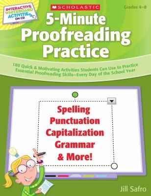 Cover for 5minute Proofreading Practice 180 Quick Motivating Activities Students Can Use To Practice Essential Proofreading Skills Every Day Of The School Year