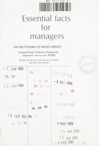 Cover for Essential facts for managers.