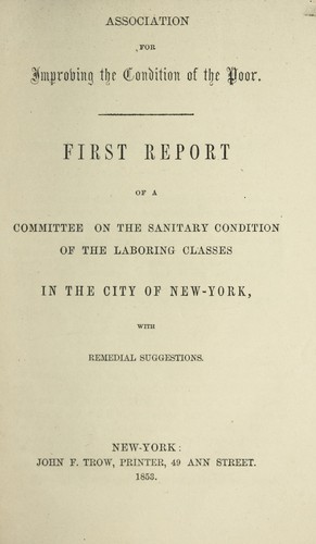 Cover for Report of a committee on the sanitary condition of the laboring classes ... 1853