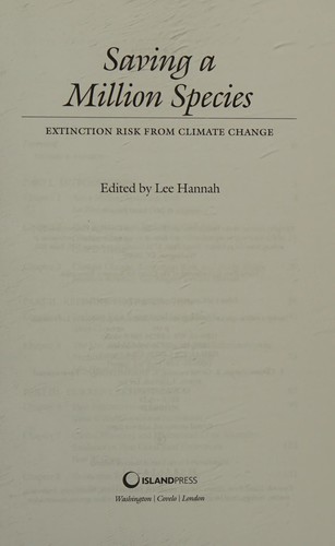 Cover for Saving a million species