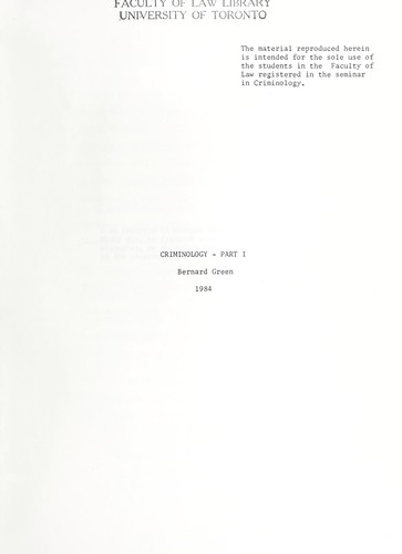 Cover for Criminology