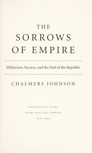 Cover for The sorrows of empire