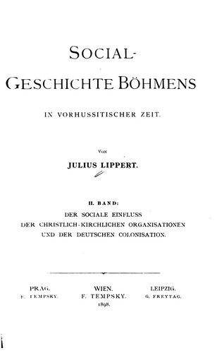 Cover for Social-geschichte Böhmens in vorhussitischer Zeit
