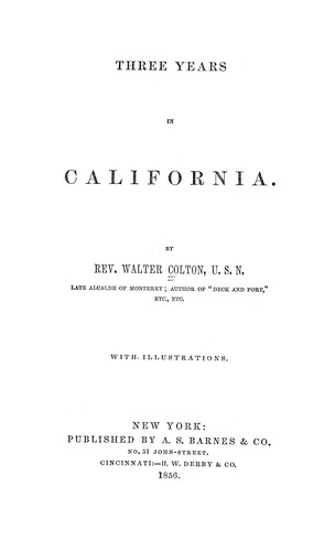 Cover for Three years in California