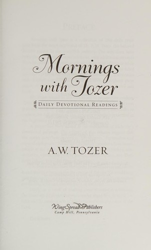 Cover for Mornings with Tozer