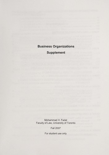 Cover for Business organizations