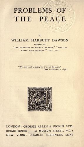 Cover for Problems of the peace
