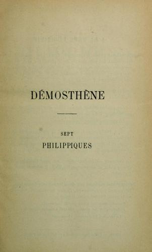 Cover for Sept Philippiques
