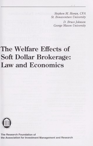 Cover for The welfare effects of soft dollar brokerage
