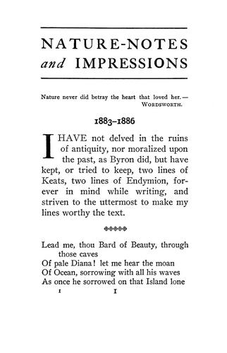 Cover for Nature-notes and impressions