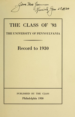 Cover for Record to 1930