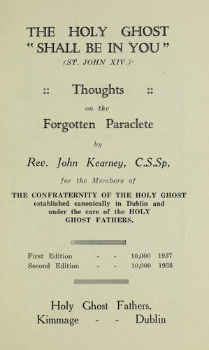 Cover for The Holy Ghost "shall be in you"