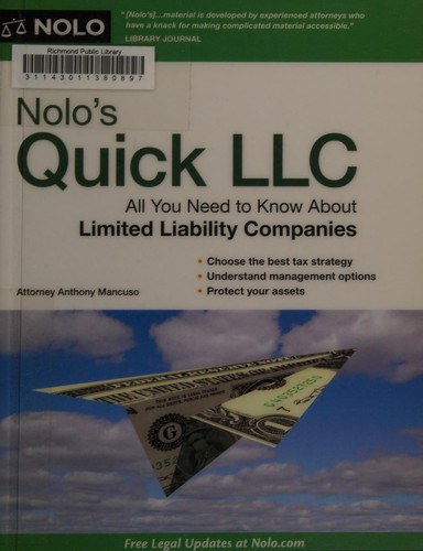Cover for Nolo's quick LLC
