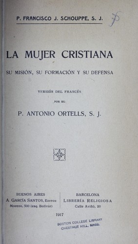 Cover for La mujer cristiana