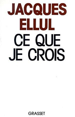 Cover for Ce que je crois