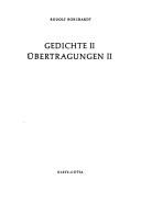 Cover for Gedichte II, Übertragungen II