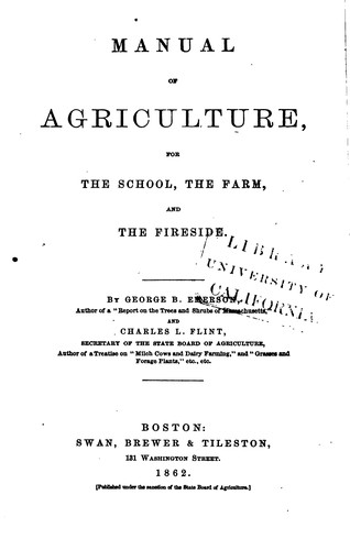 Cover for Manual of Agriculture: For the School, the Farm, and the Fireside