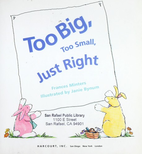 Cover for Too big, too small, just right