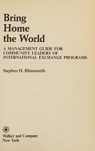 Cover for Bring home the world