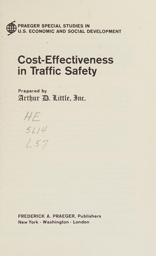 Cover for Cost-effectiveness in traffic safety