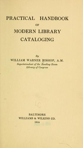 Cover for Practical handbook of modern library cataloging