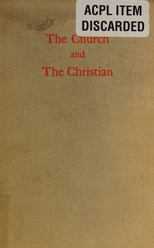 Cover for The church and the Christian