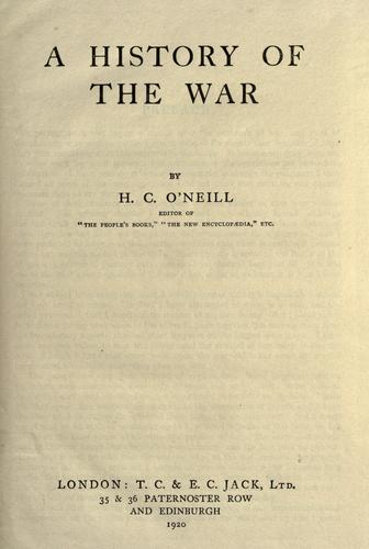 Cover for A history of the war