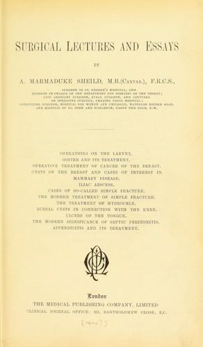 Cover for Surgical lectures and essays