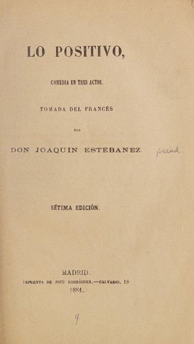 Cover for Lo positivo