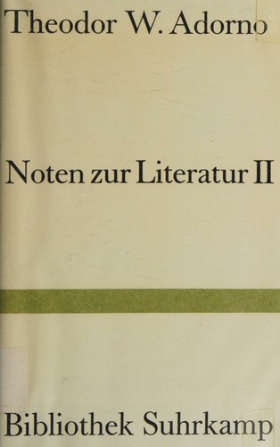 Cover for Noten zur Literatur II
