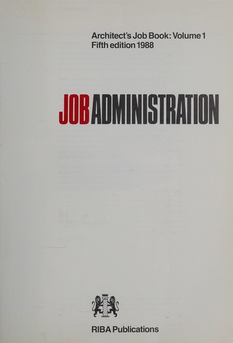 Cover for Architect's Job Book