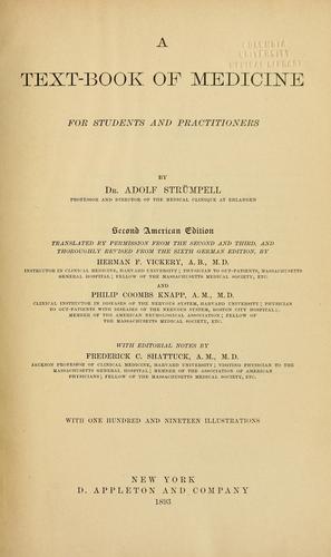 Cover for A text-book of medicine for students and practitioners