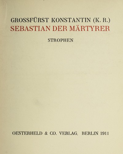 Cover for Sebastian der Ma rtyrer