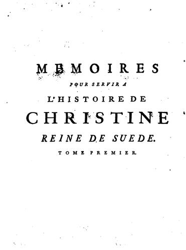 Cover for Memoires concernant Christine reine de Suede