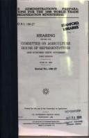 Cover for The administration's preparations for the 1999 World Trade Organization ministerial