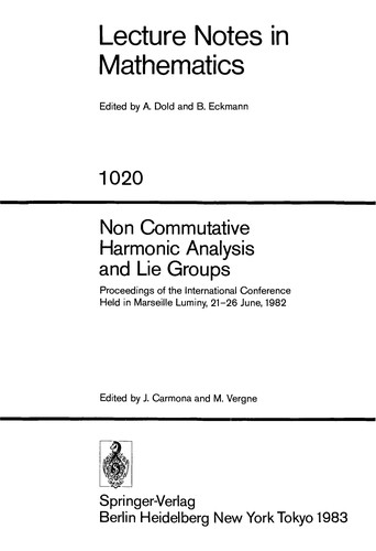 Cover for Non commutative harmonic analysis and Lie groups