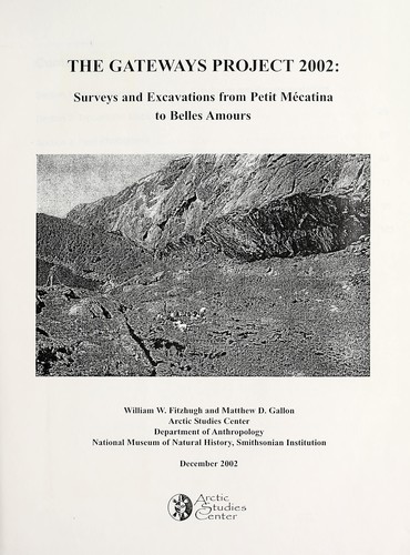 Cover for Surveys and excavations from Petit Mécatina to Belles Amours