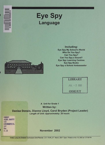 Cover for Eye spy