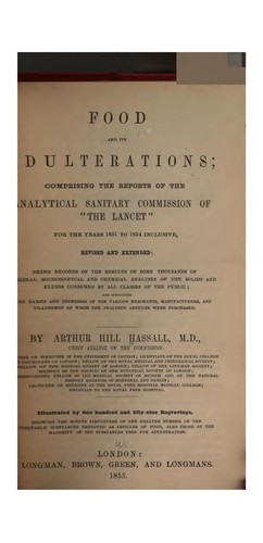 Cover for Food and Its Adulterations: Comprising the Reports of the Analytical Sanitary Commission of "The ...