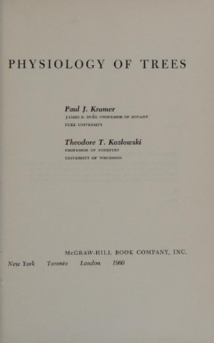 Cover for Physiology of trees.