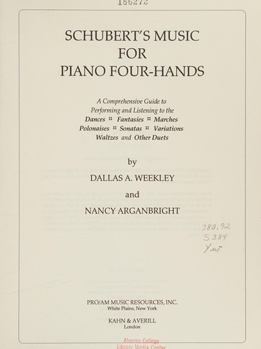 Cover for Schubert's music for piano four-hands