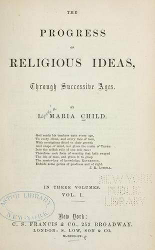 Cover for The progress of religious ideas