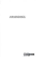 Cover for Les relations Eglises-Etat en situation postcoloniale